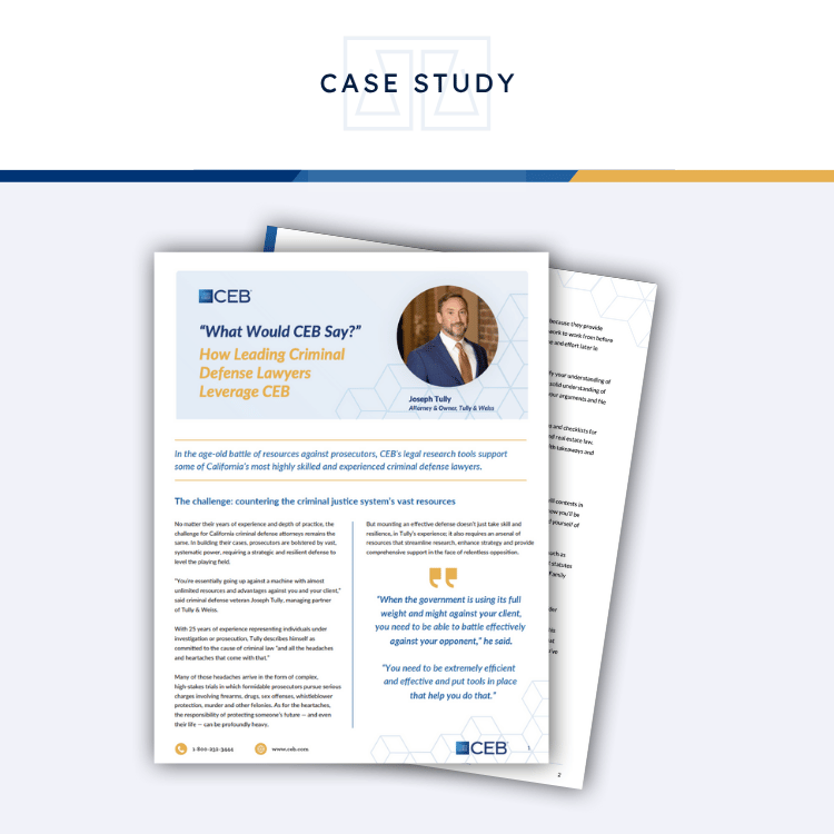 Joseph Tully Law Case Study CEB