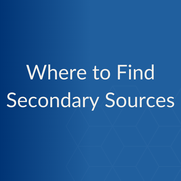 Where to Find Secondary Sources