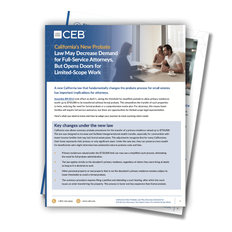 California new probate law white paper