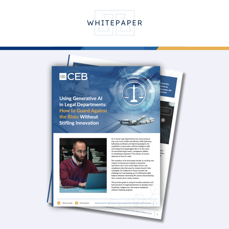 Using Generative AI in Legal Departments: How to Guard Against the Risks Without Stifling Innovation White paper