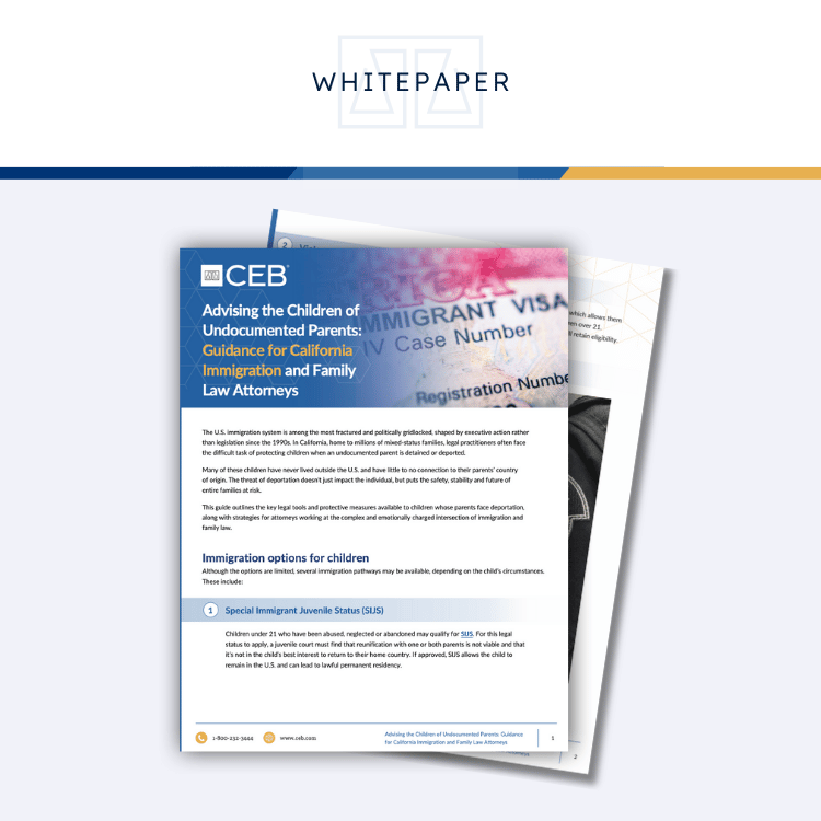 Whitepaper: Advising the Children of Undocumented Parents: Guidance for California Immigration and Family Law Attorneys